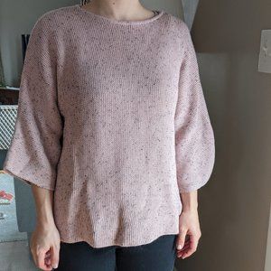 H&M Pink Tweed Flare Elbow Length Sweater